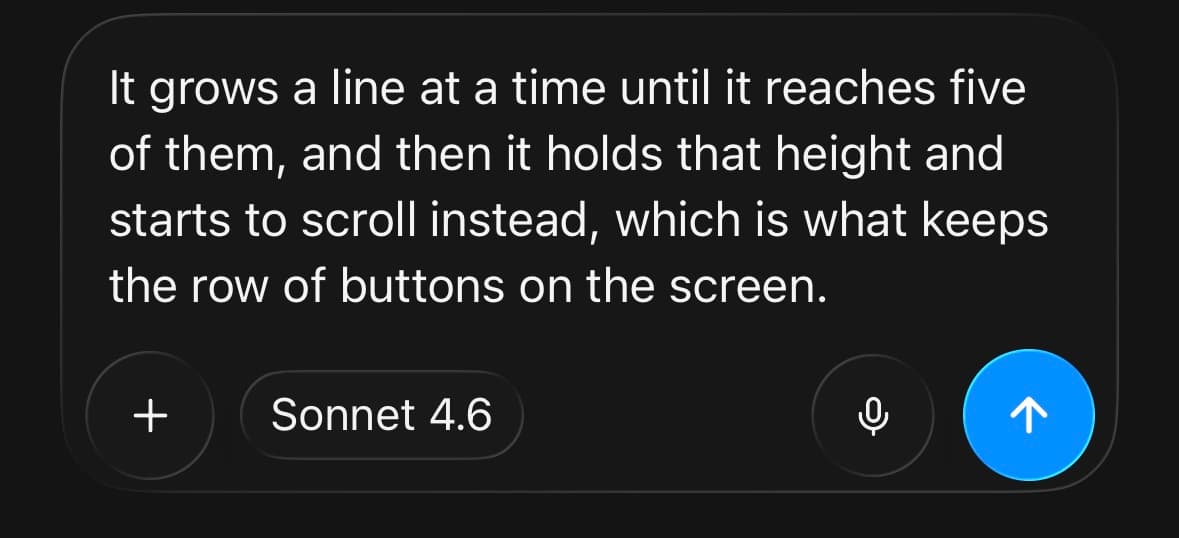 AIInput — Growing, and then scrolling.