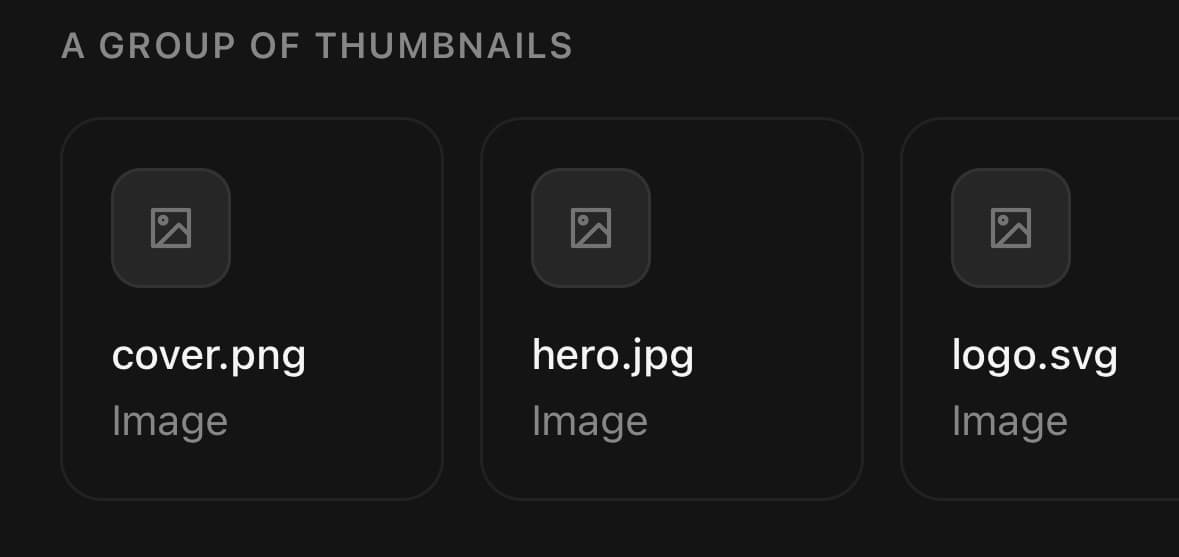 Attachment — A group of thumbnails.