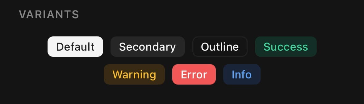 The Badge component, running in the example app.