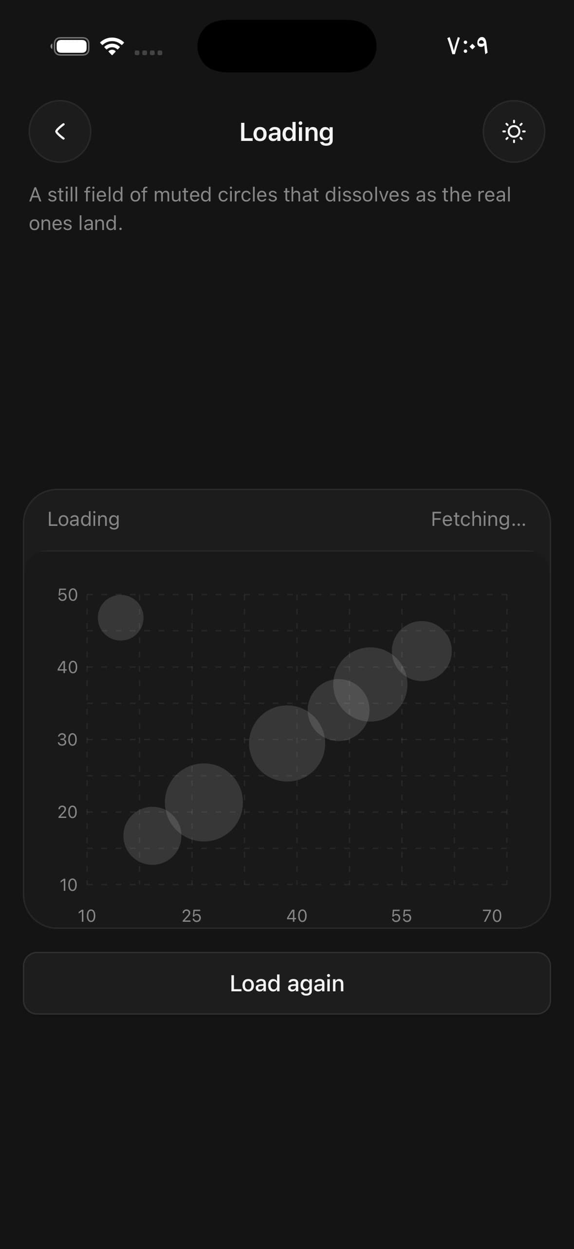 BubbleChart — the skeleton's muted circles standing in while the data loads.