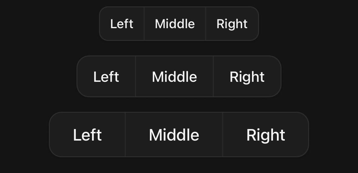ButtonGroup — Three sizes.
