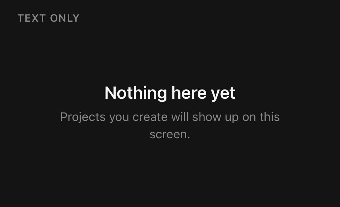 EmptyState — Text only.