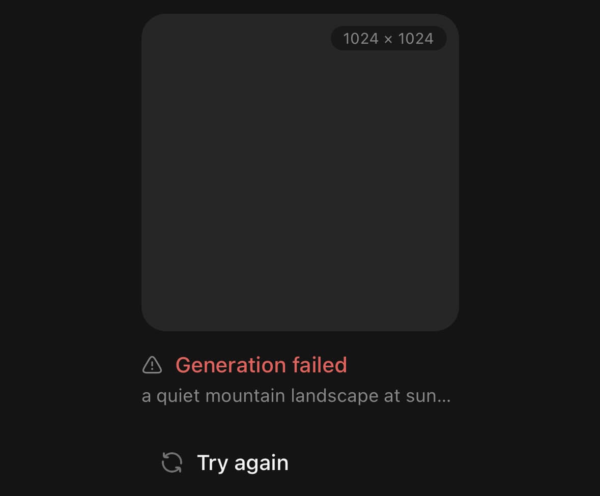 ImageGeneration — When it fails.
