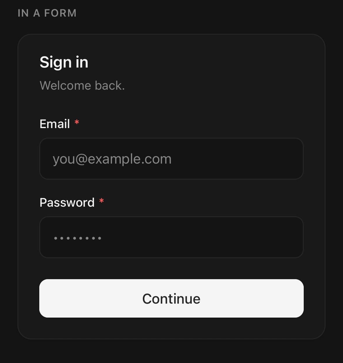 Input — In a form.