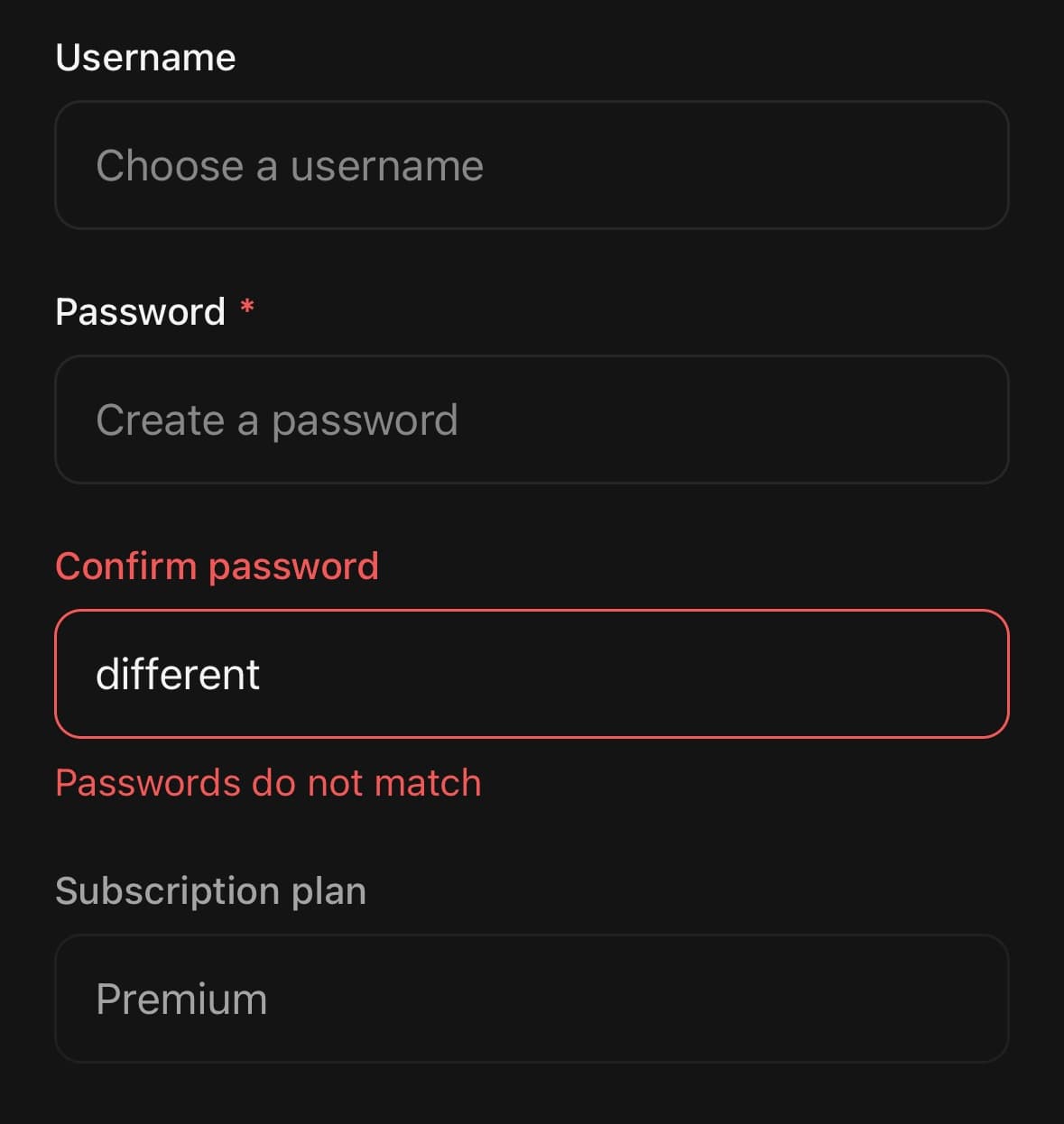 The Label component, running in the example app.