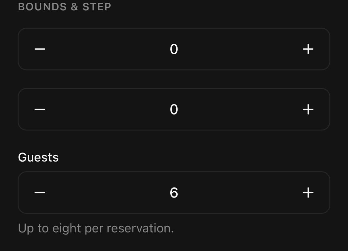 The NumberInput component, running in the example app.