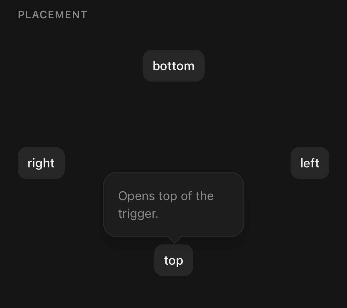 The Popover component, running in the example app.