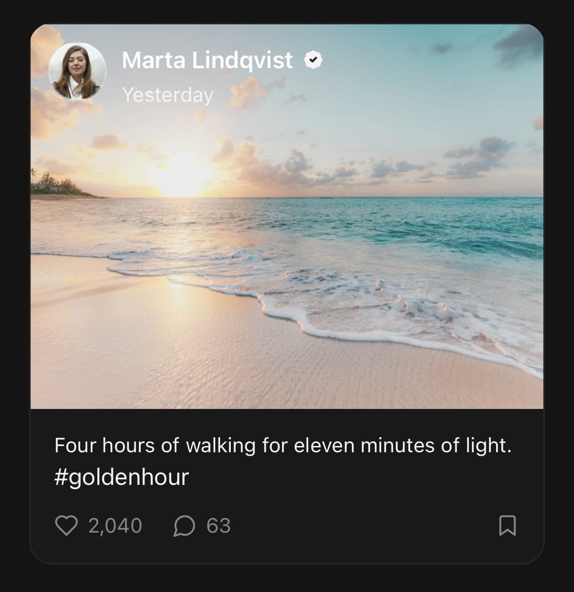 Post — Media first.