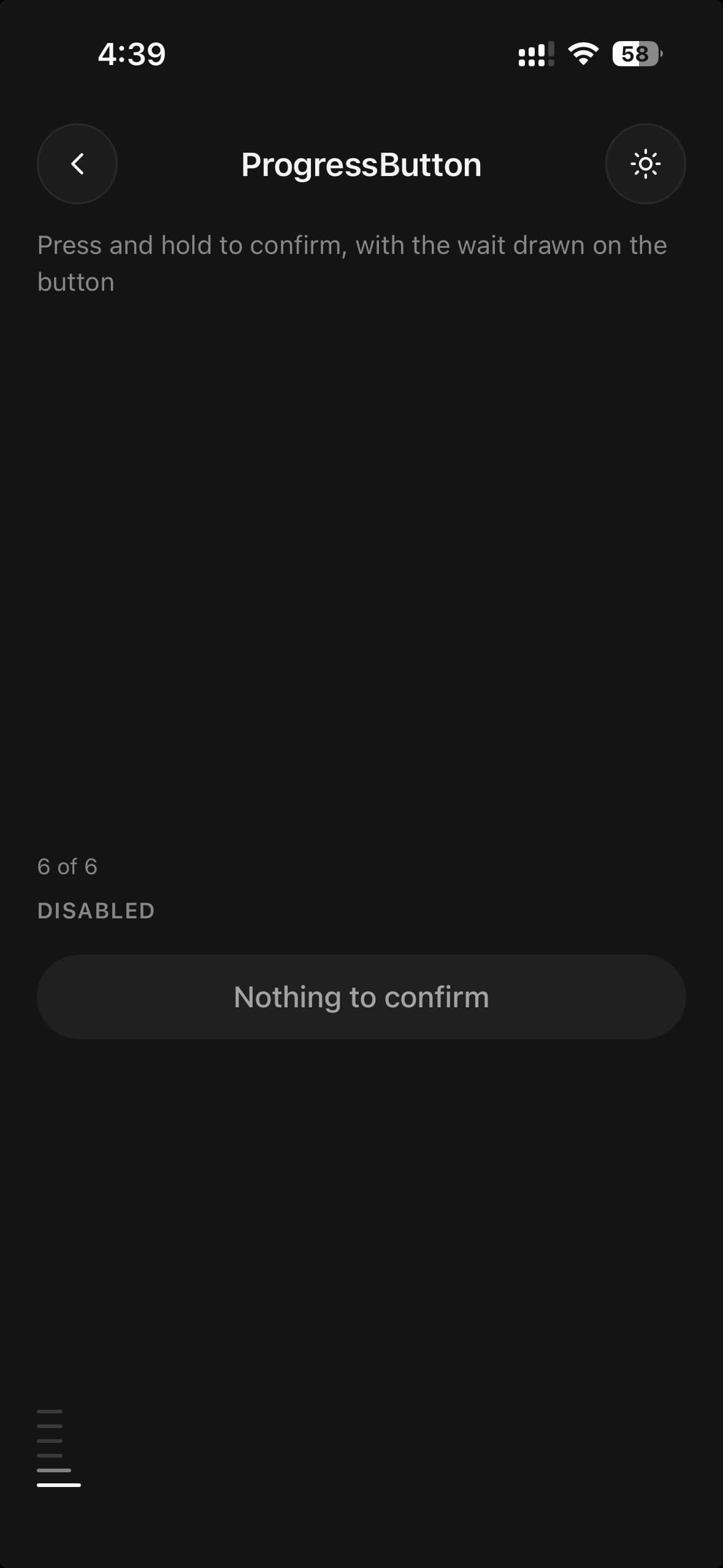 ProgressButton — Nothing to confirm.