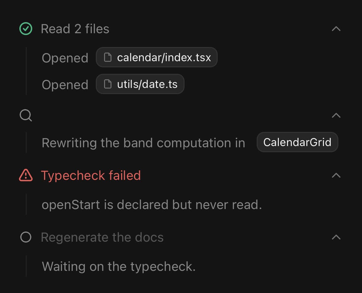 The Task component, running in the example app.