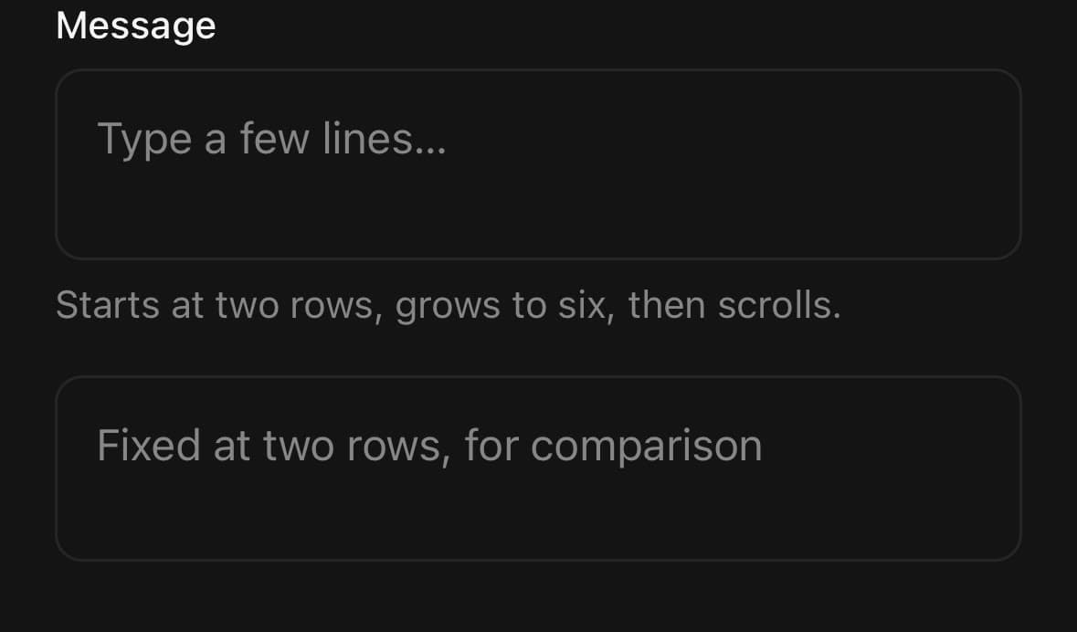 Textarea — Growing with the text.