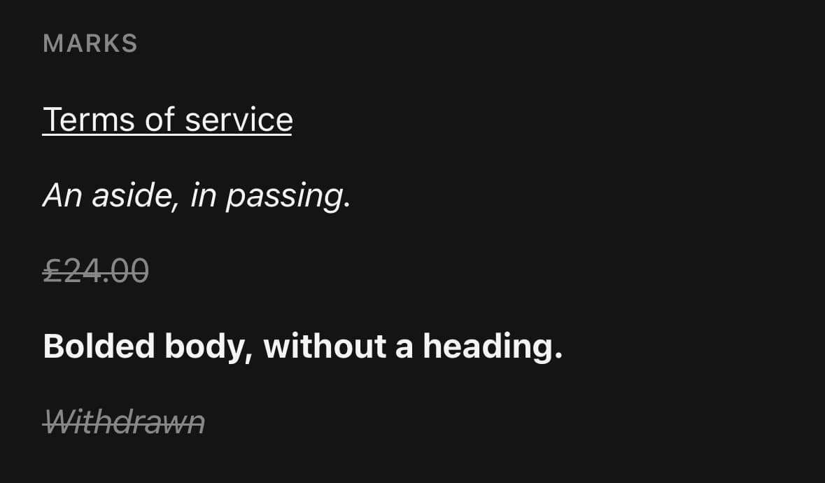 Typography — Marks.