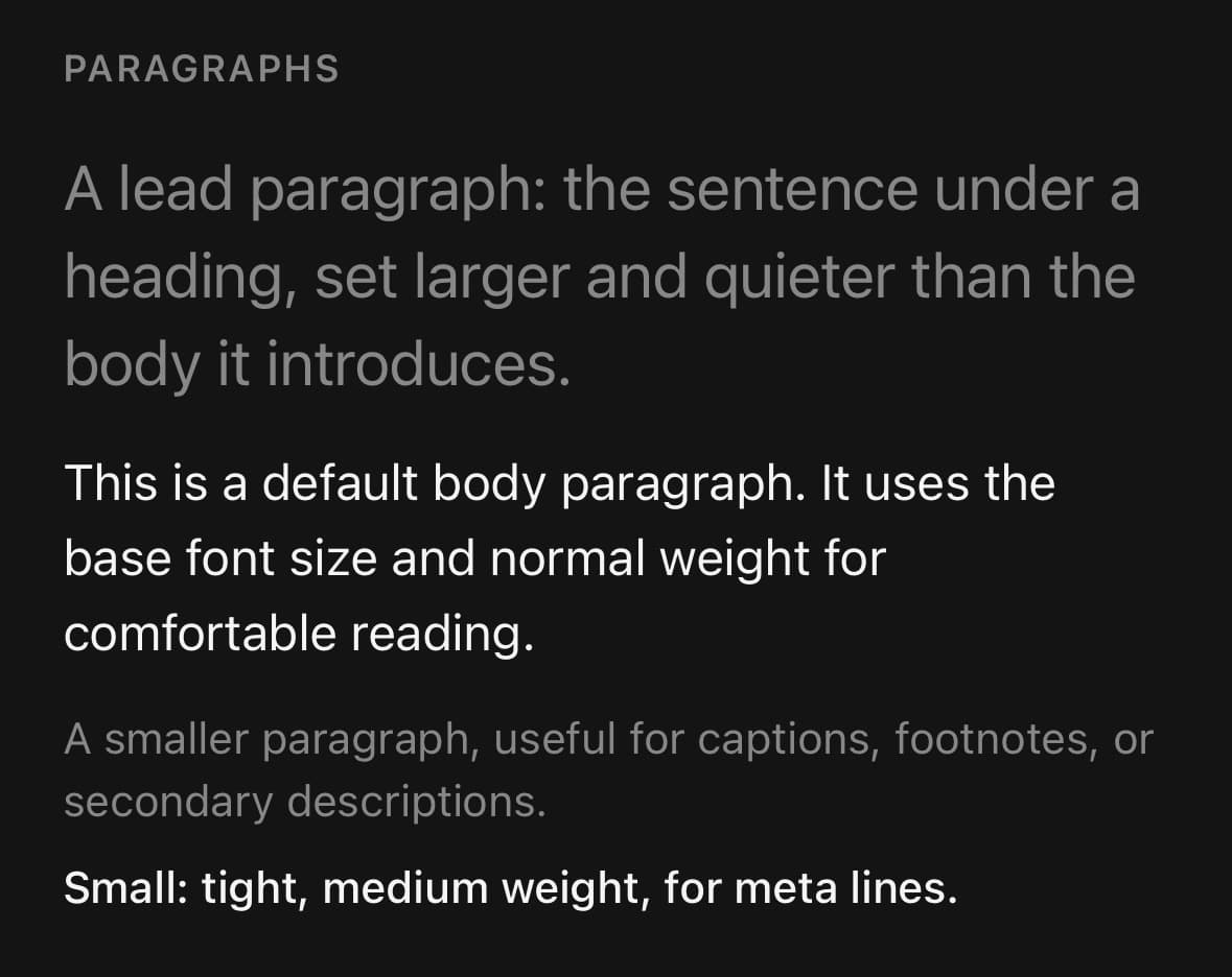 Typography — Paragraphs.