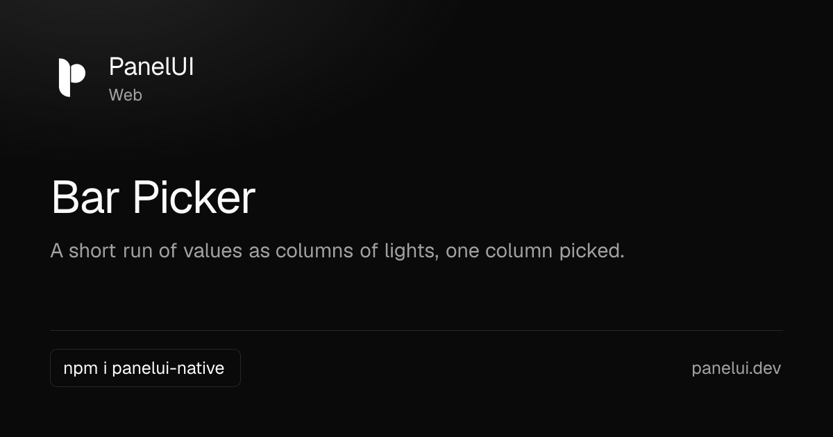Bar Picker — PanelUI