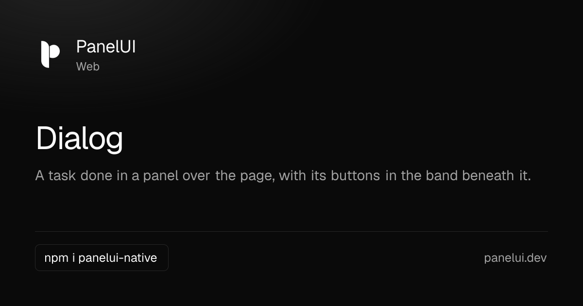 Dialog — PanelUI