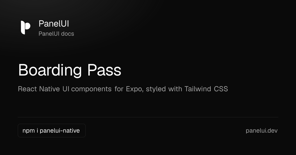 Boarding Pass — PanelUI